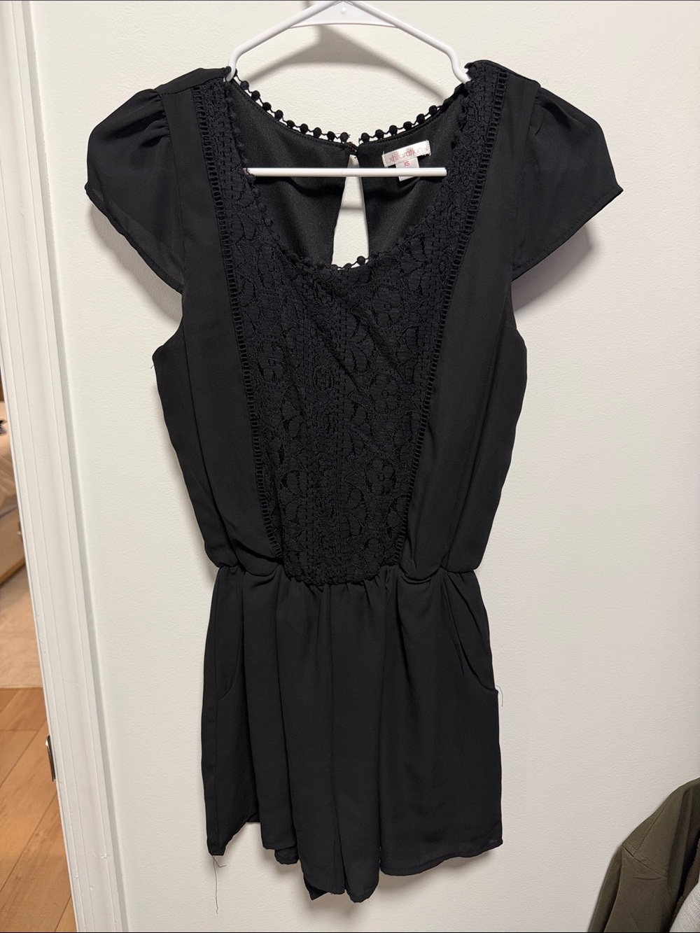 Black Romper with Pockets